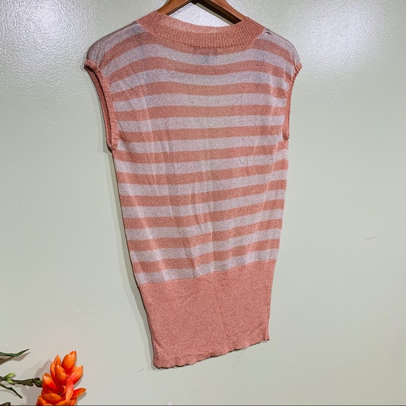 Beautiful Bebe Stripe V Shape Blouse - Picture 7 of 7